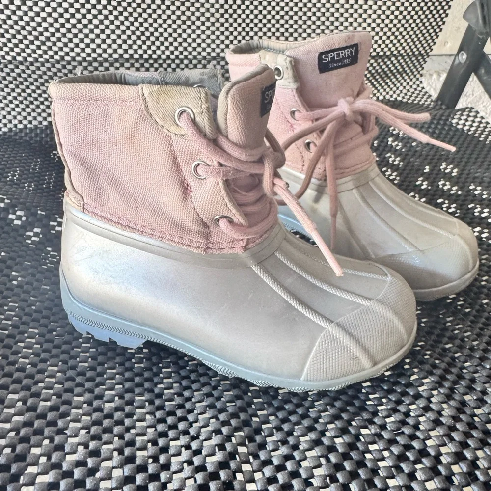 Sperry Kids Pink and Cream Boots